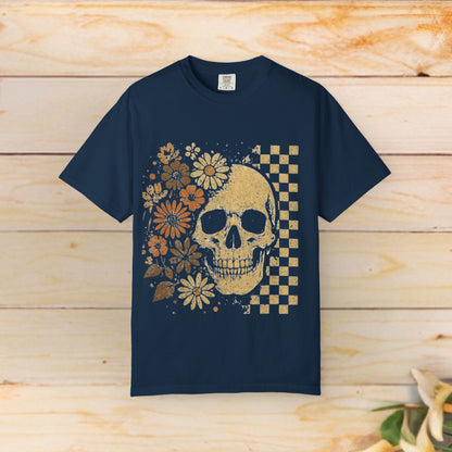 Floral boho skull T-shirt