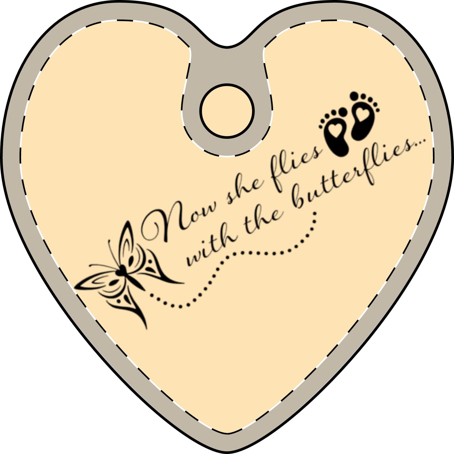 Eternal Flight Heart Pendant Memorial Jewelry, Engraved Keepsake