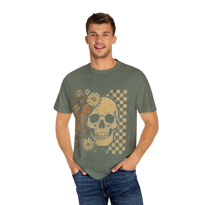 Floral boho skull T-shirt