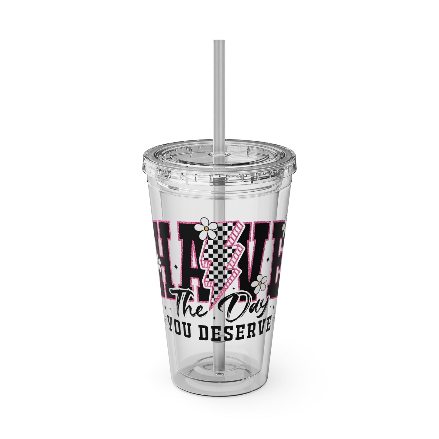 “Have the day you deserve” Tumbler - 16oz Travel Cup, Perfect for Daily Hydration, Inspirational Drinkware, Gift for Friends, Office Use, [...]