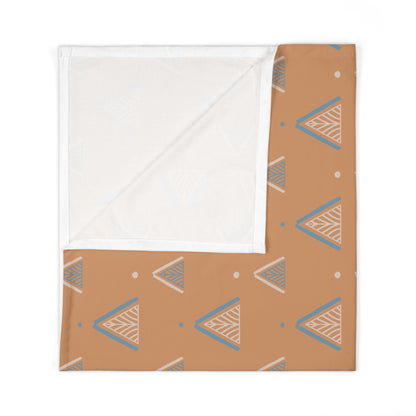 Personalized Baby Swaddle Blanket with Triangles Design