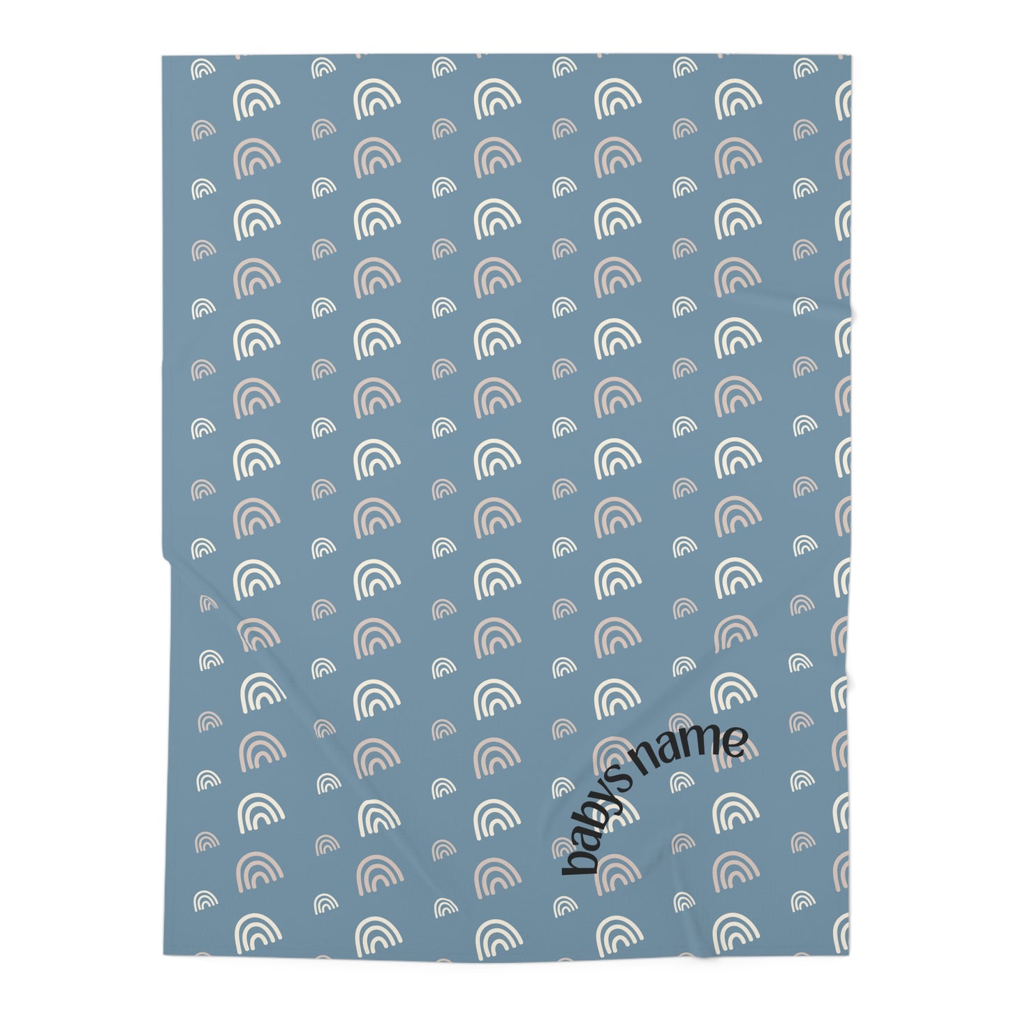 Personalized Baby Swaddle Blanket with Rainbow Design