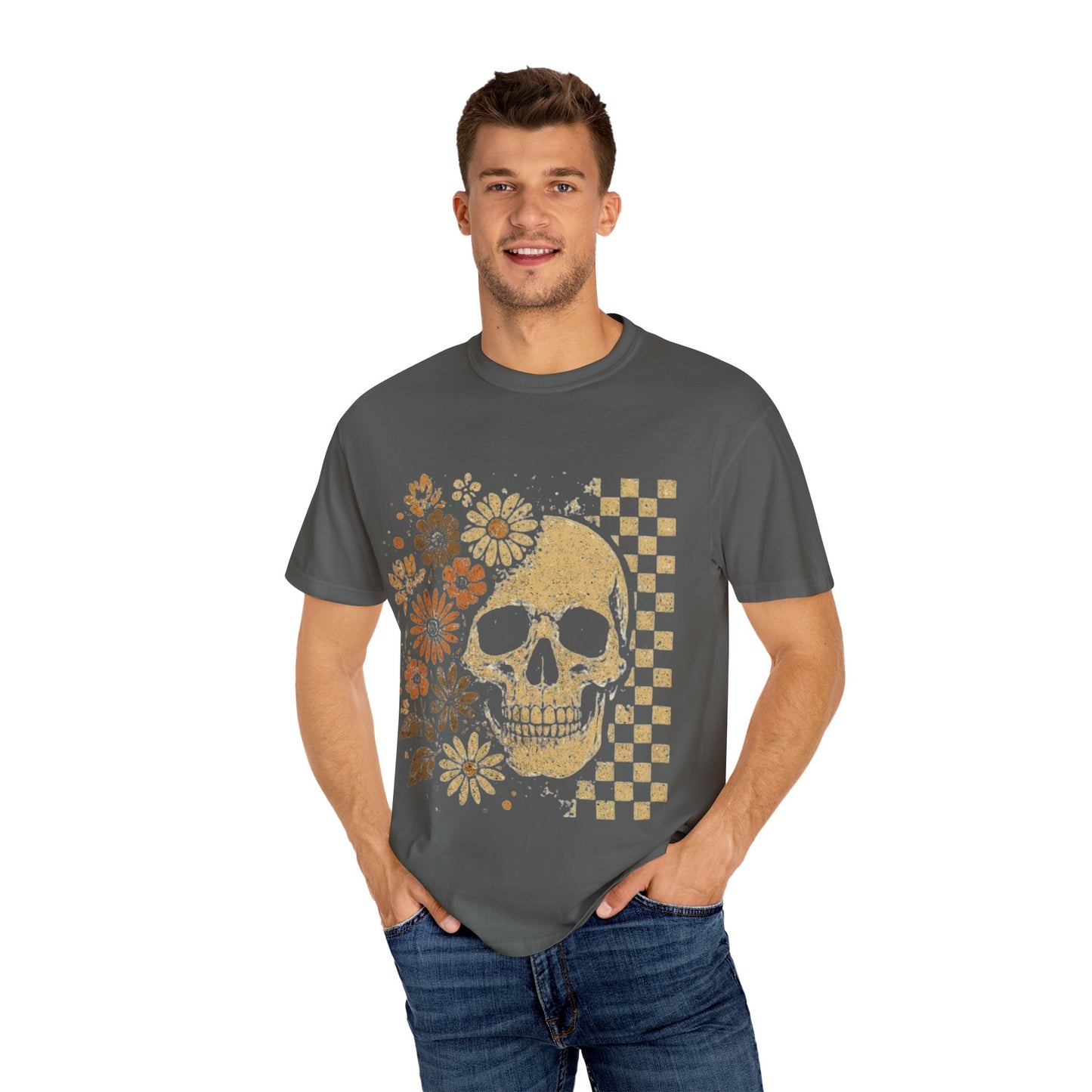 Floral boho skull T-shirt