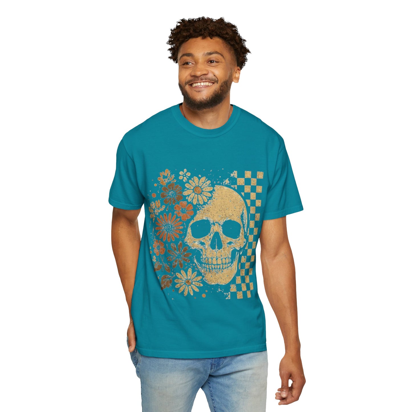 Floral boho skull T-shirt