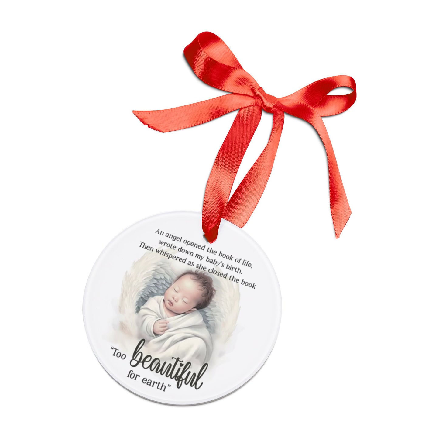 Memorial Acrylic Ornament, Baby Loss Keepsake, Personalized Memorial Gift, Remembrance Ornament, Angel Baby Tribute