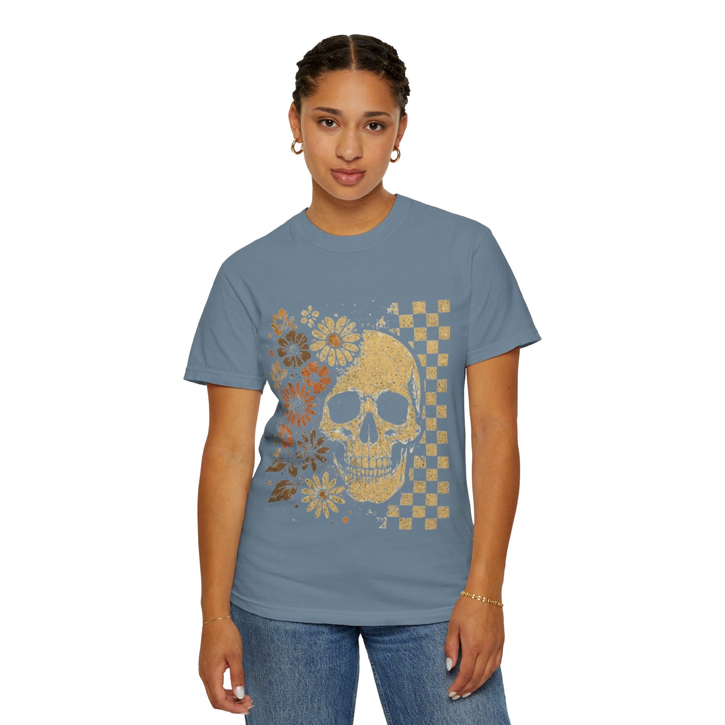 Floral boho skull T-shirt