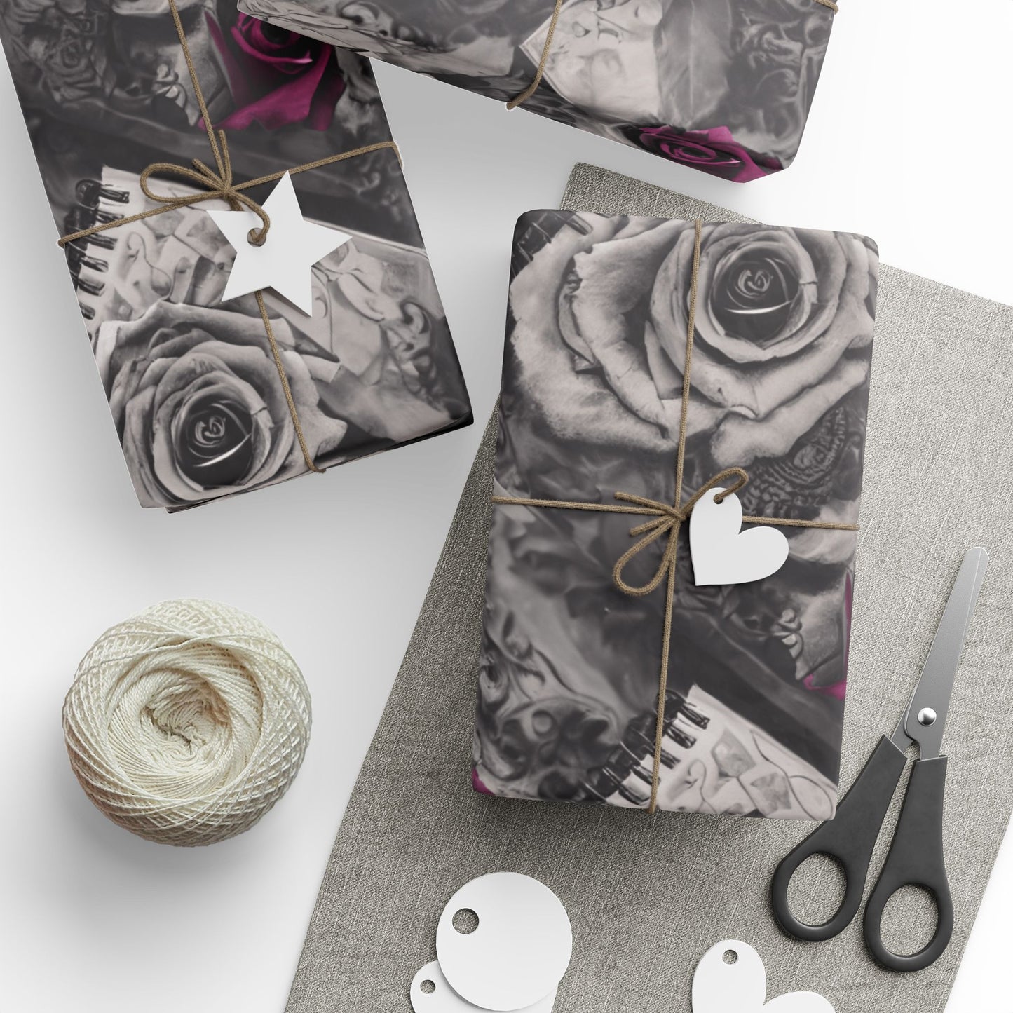 Gothic Skull Wrapping Paper, Unique Gift Wrap, Halloween Decor, Dark Themed Party, Skull Print Gift Wrap, Edgy Wrapping Sheets