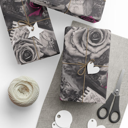 Gothic Skull Wrapping Paper, Unique Gift Wrap, Halloween Decor, Dark Themed Party, Skull Print Gift Wrap, Edgy Wrapping Sheets