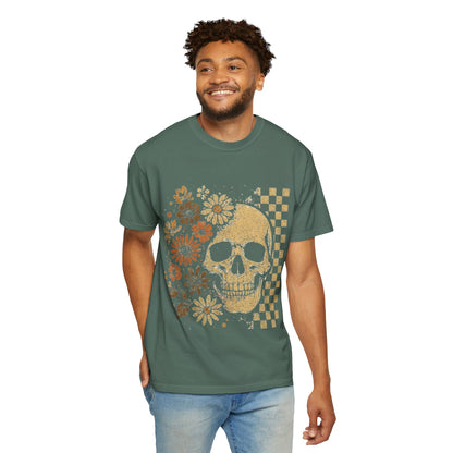 Floral boho skull T-shirt