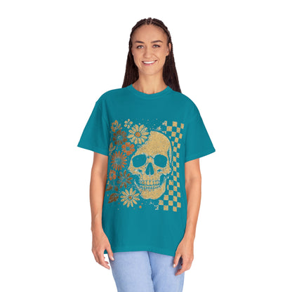 Floral boho skull T-shirt