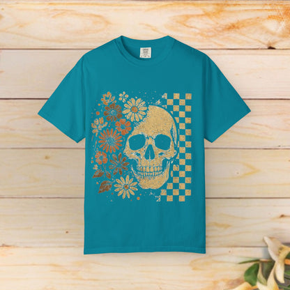 Floral boho skull T-shirt