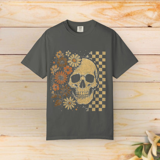 Floral boho skull T-shirt