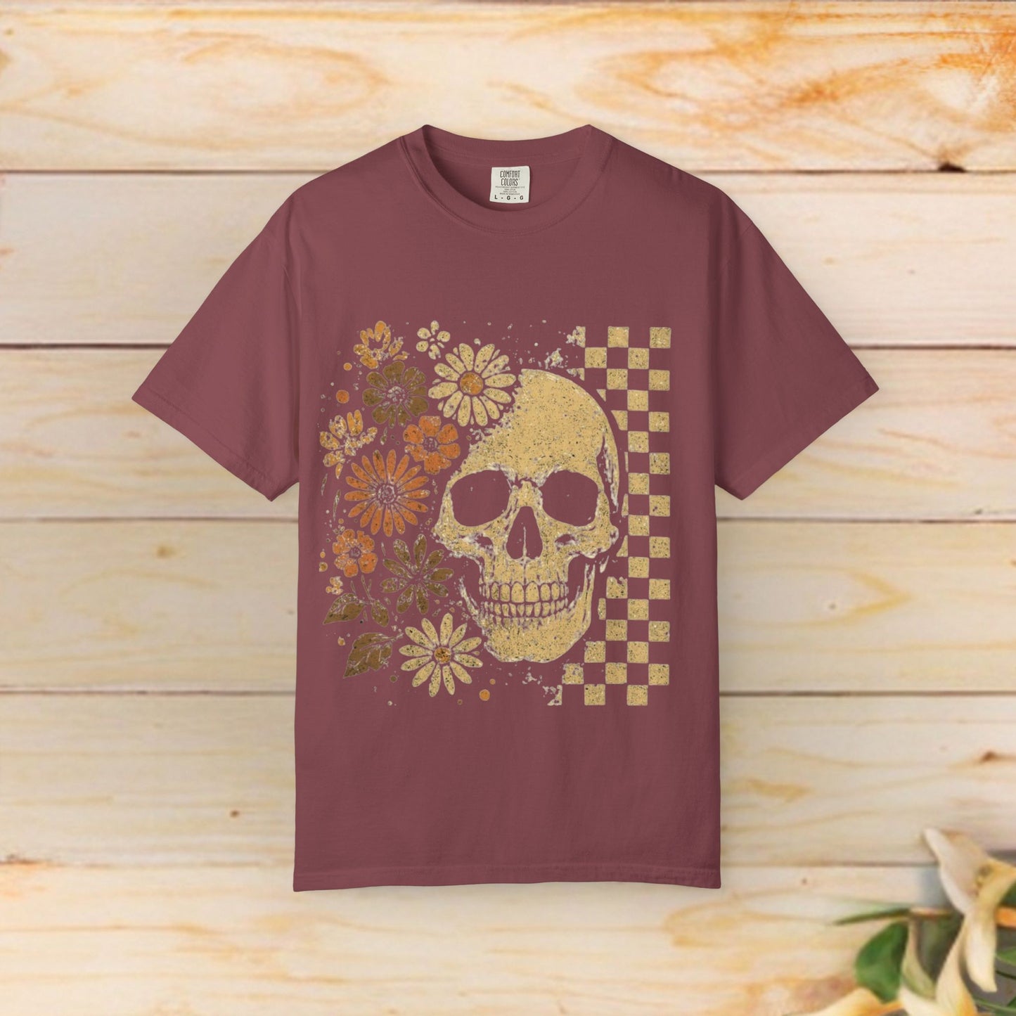 Floral boho skull T-shirt