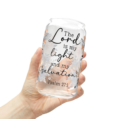 Floral Inspirational Sipper Glass - 16oz with Straw & Lid