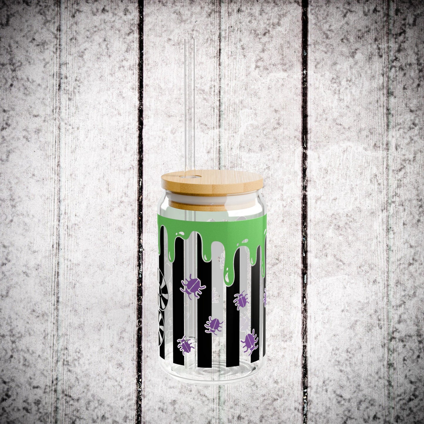 Edgy Snake Sipper Glass, 16oz - Cool Drinkware, Eco-Friendly Jar, Unique Gift, Gothic Home Decor, Reusable Beverage Container