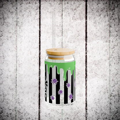 Edgy Snake Sipper Glass, 16oz - Cool Drinkware, Eco-Friendly Jar, Unique Gift, Gothic Home Decor, Reusable Beverage Container