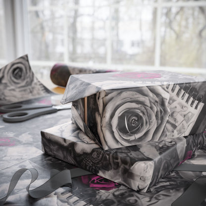 Gothic Skull Wrapping Paper, Unique Gift Wrap, Halloween Decor, Dark Themed Party, Skull Print Gift Wrap, Edgy Wrapping Sheets