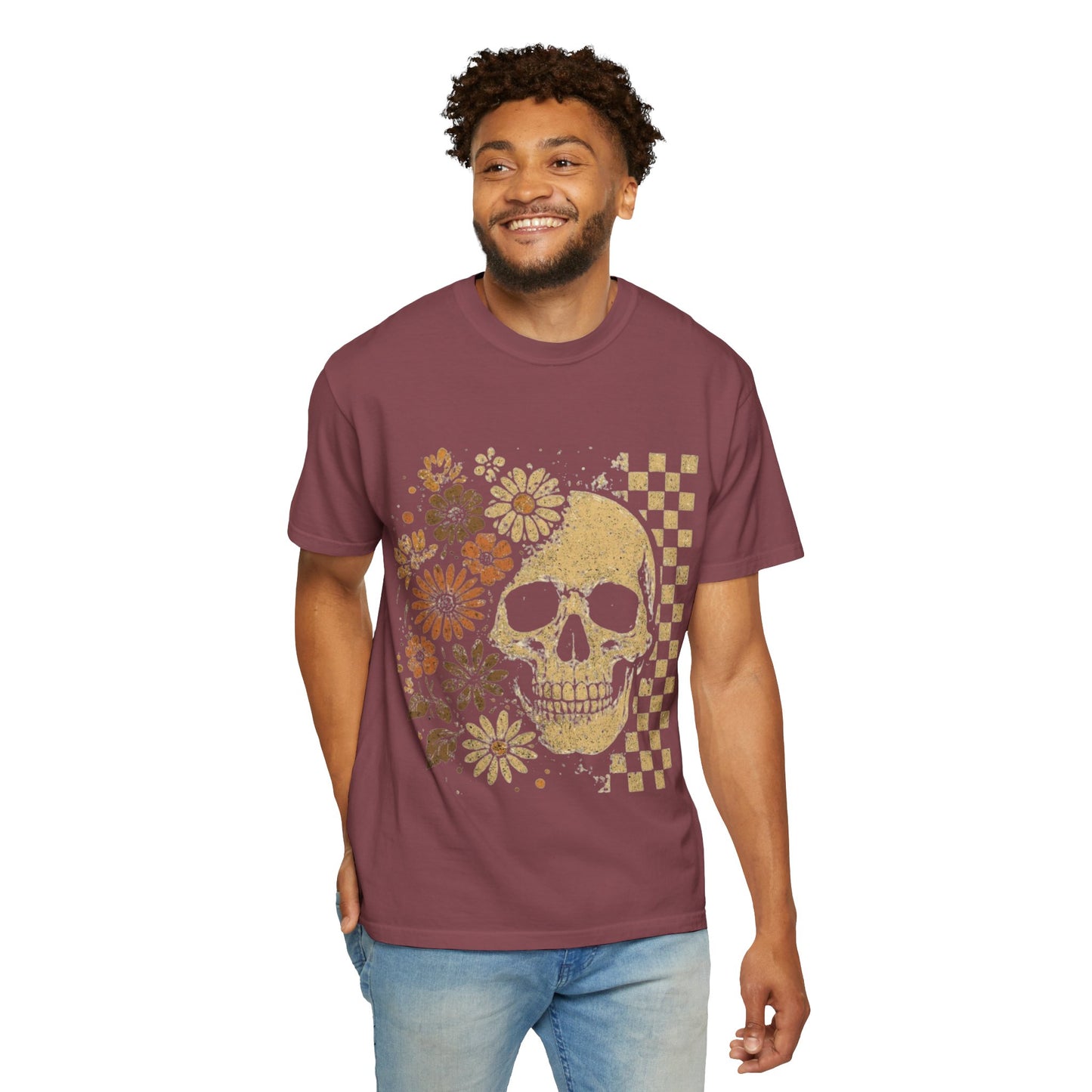 Floral boho skull T-shirt