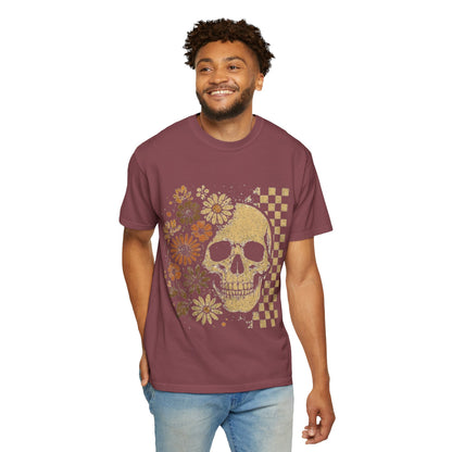 Floral boho skull T-shirt