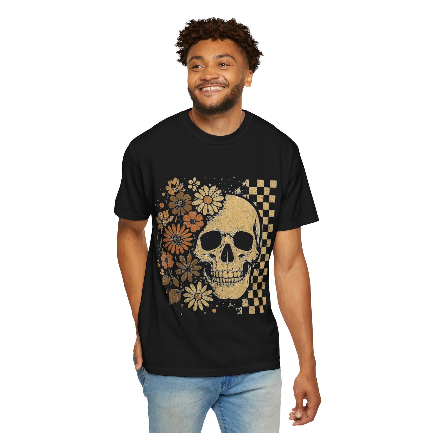 Floral boho skull T-shirt