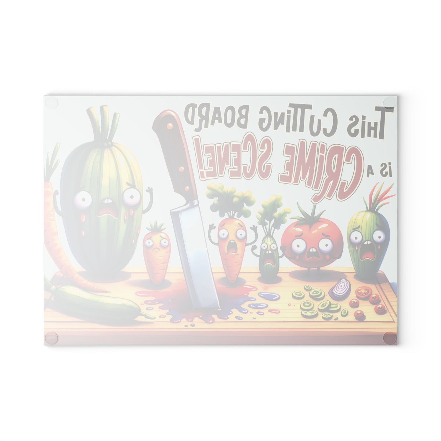 Crime Scene Glass Cutting Board – Funny & Unique Kitchen Decor