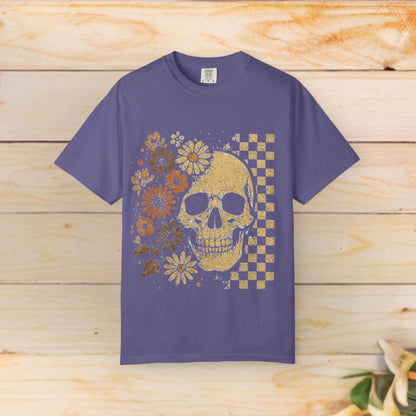 Floral boho skull T-shirt