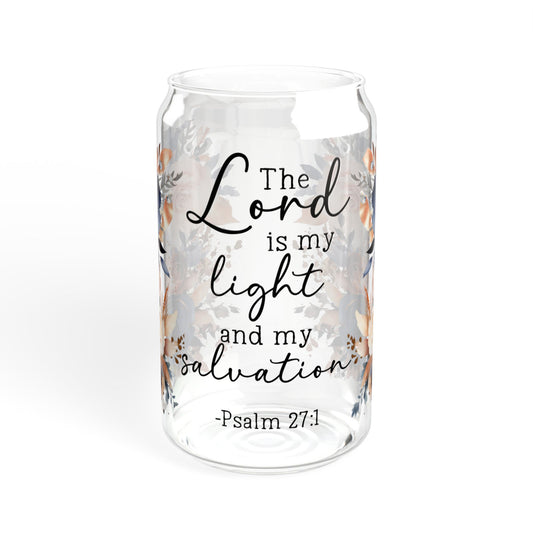 Floral Inspirational Sipper Glass - 16oz with Straw & Lid