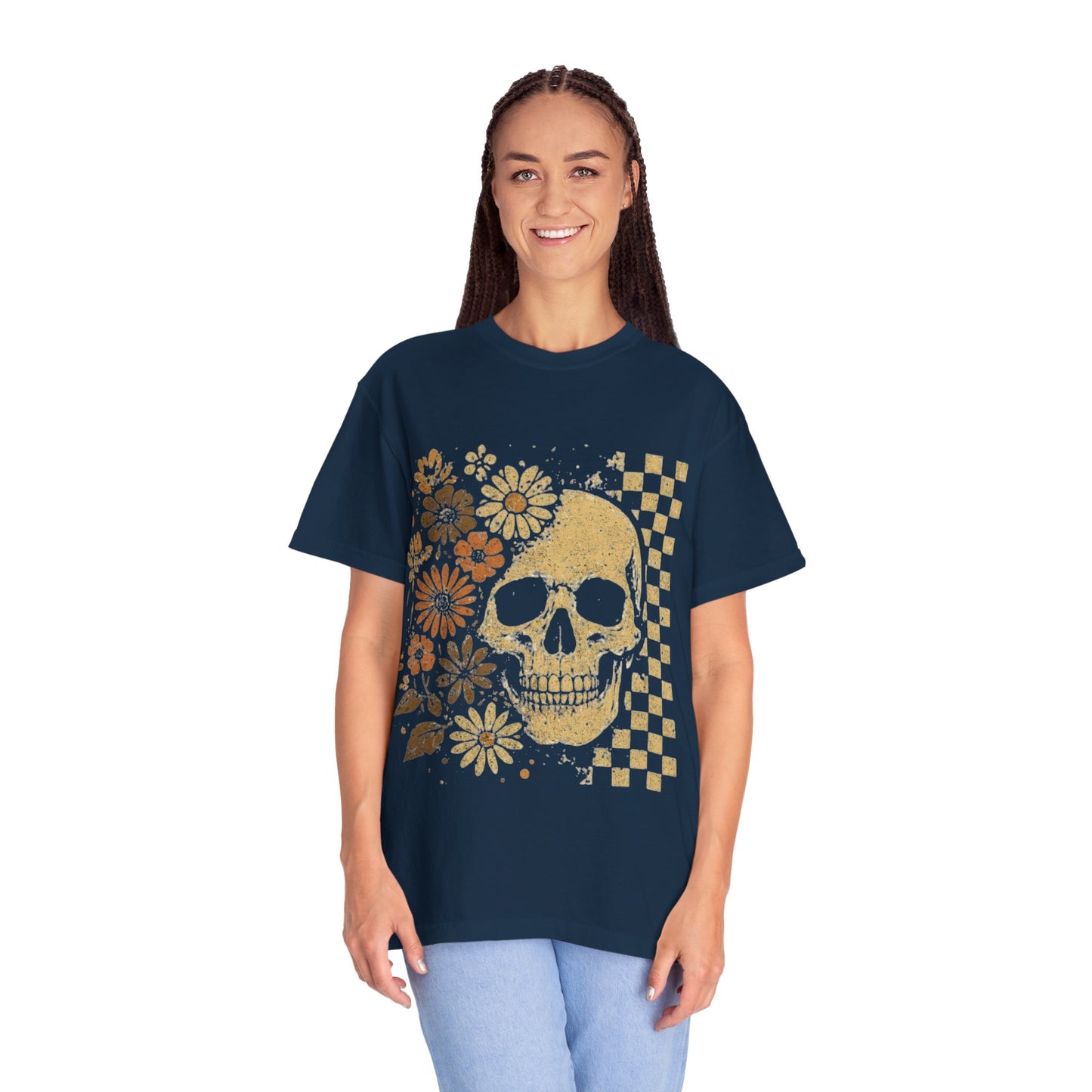 Floral boho skull T-shirt