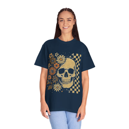 Floral boho skull T-shirt