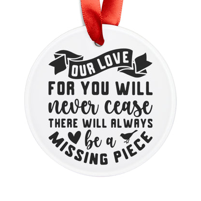 Our love for you will never cease Memorial Acrylic Ornament, Baby Loss Keepsake, Personalized Memorial Gift, Remembrance Ornament, Angel Baby Tribute