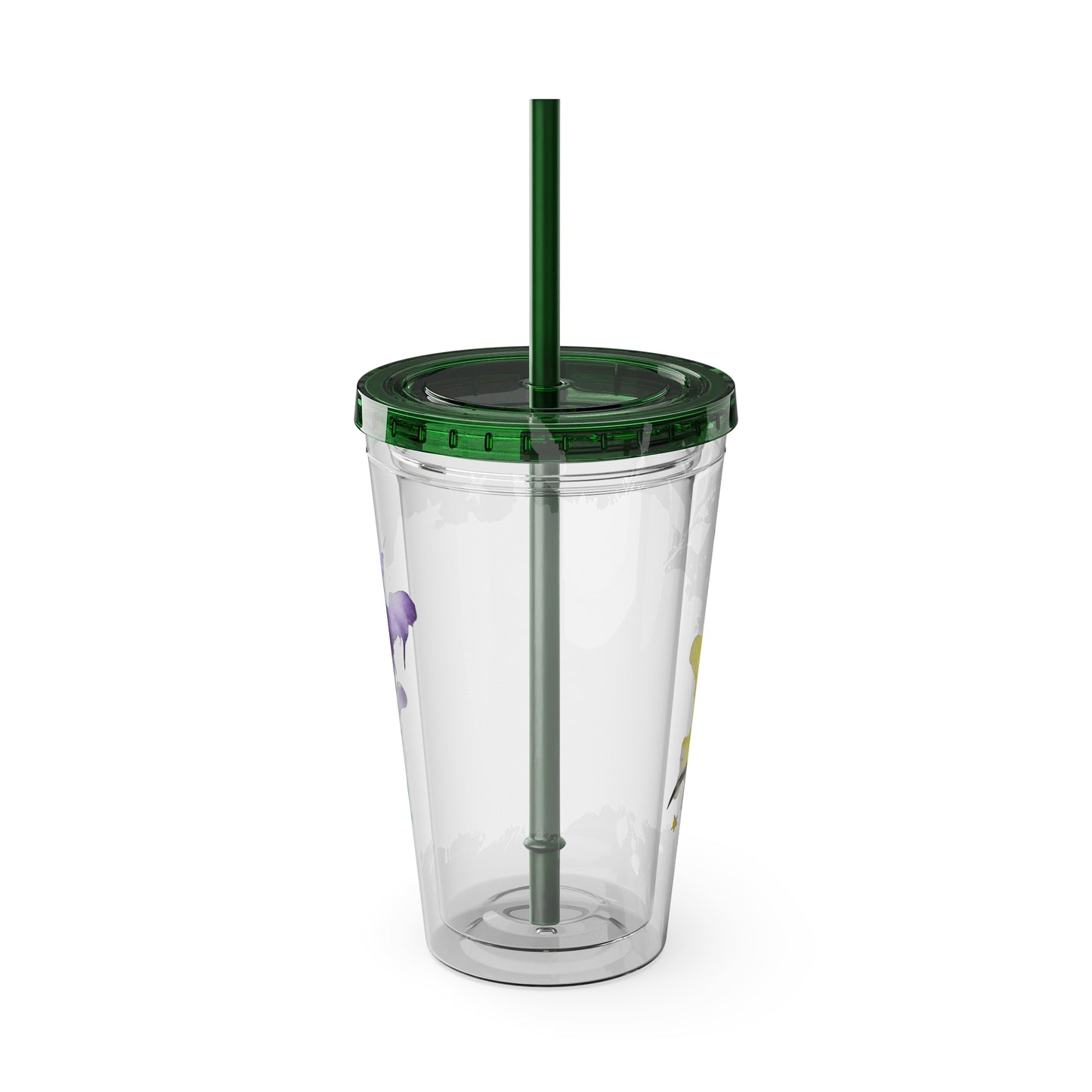 Colorful Floral Sunsplash Tumbler with Straw | 16oz Travel Cup