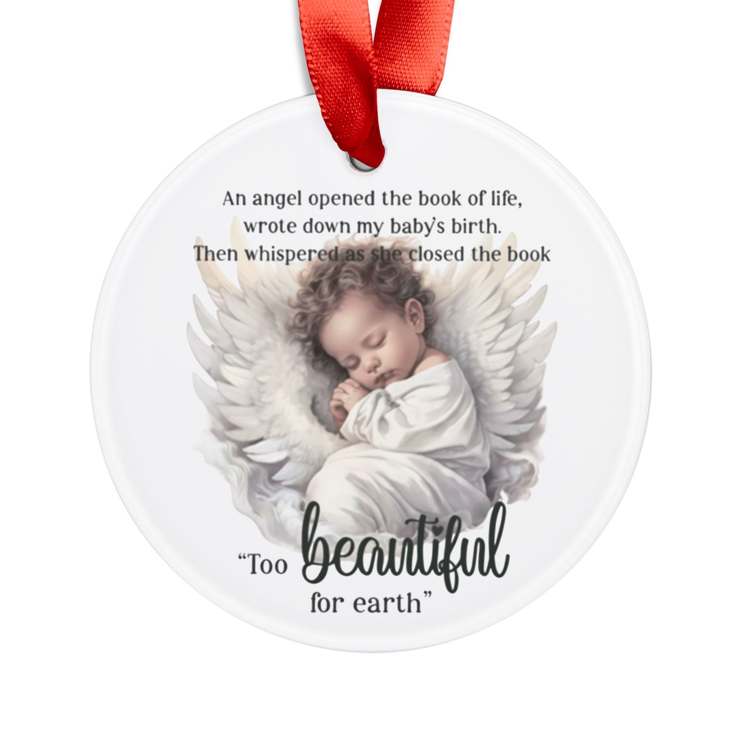 Memorial Acrylic Ornament, Baby Loss Keepsake, Personalized Memorial Gift, Remembrance Ornament, Angel Baby Tribute