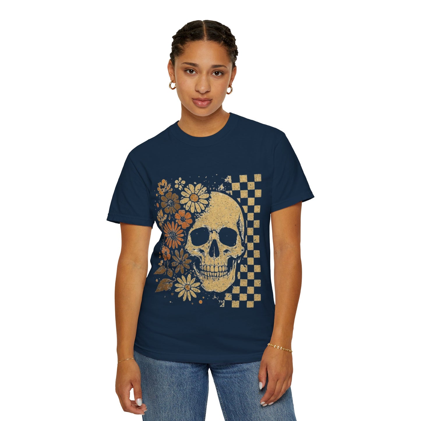Floral boho skull T-shirt