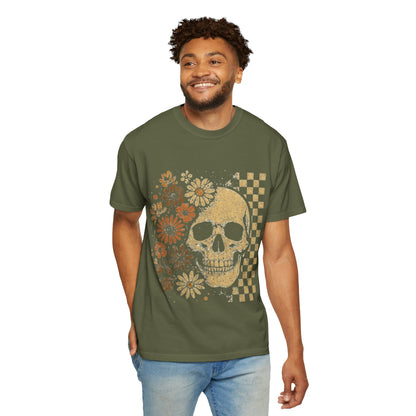 Floral boho skull T-shirt
