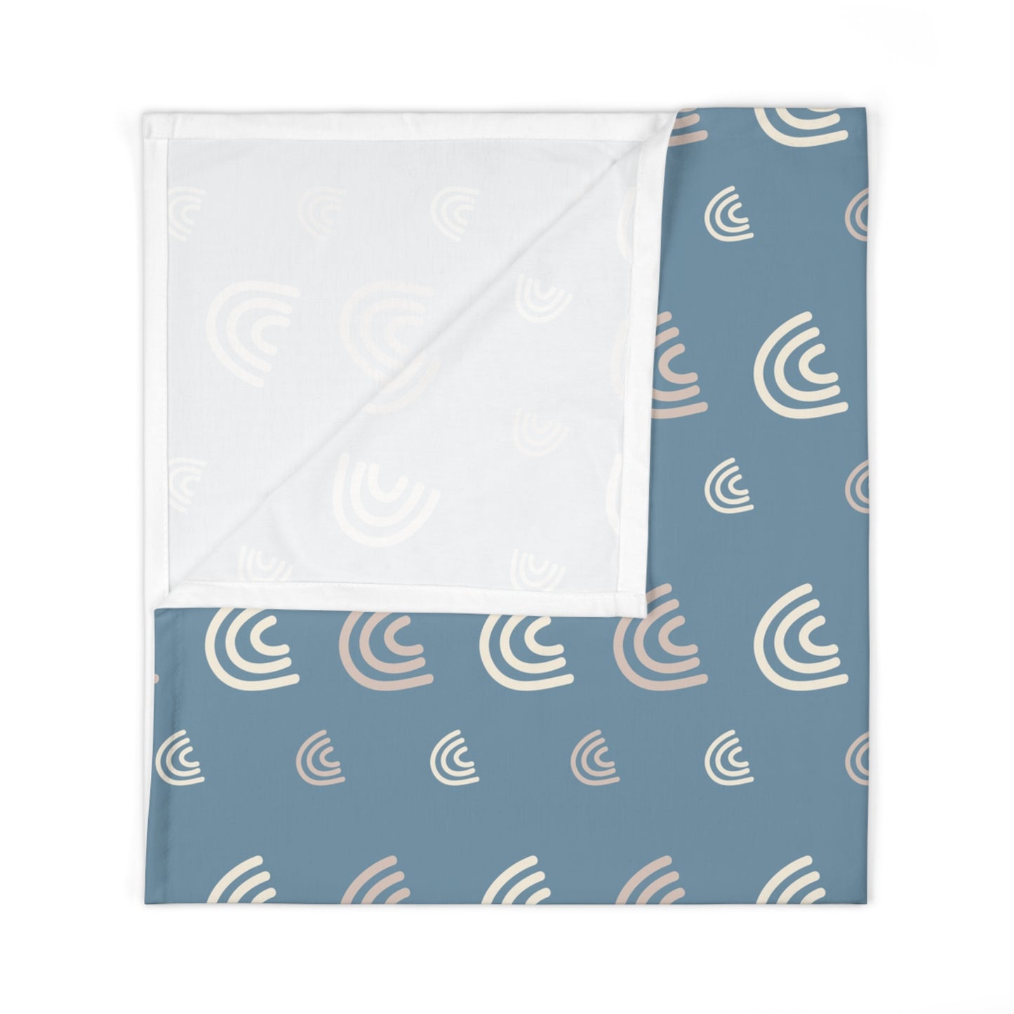 Personalized Baby Swaddle Blanket with Rainbow Design