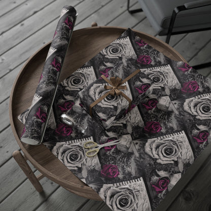 Gothic Skull Wrapping Paper, Unique Gift Wrap, Halloween Decor, Dark Themed Party, Skull Print Gift Wrap, Edgy Wrapping Sheets