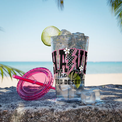 “Have the day you deserve” Tumbler - 16oz Travel Cup, Perfect for Daily Hydration, Inspirational Drinkware, Gift for Friends, Office Use, [...]