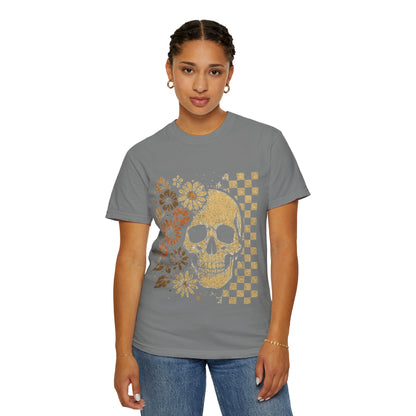 Floral boho skull T-shirt