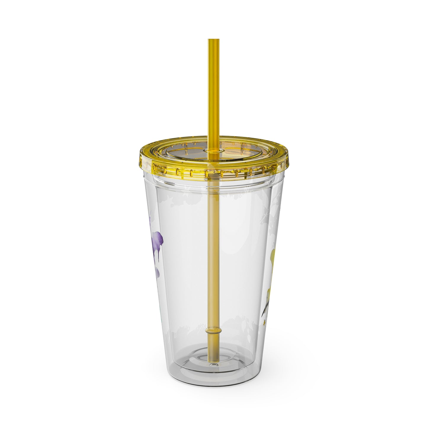 Colorful Floral Sunsplash Tumbler with Straw | 16oz Travel Cup
