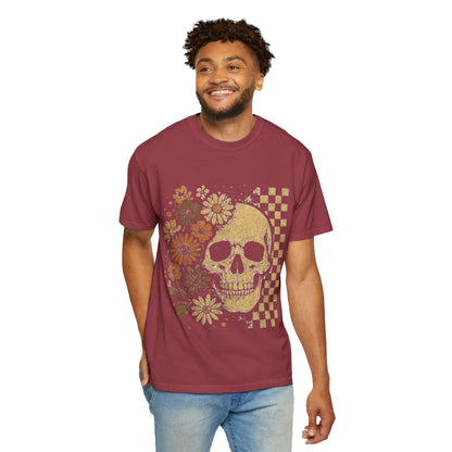Floral boho skull T-shirt