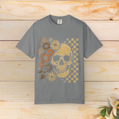 Floral boho skull T-shirt