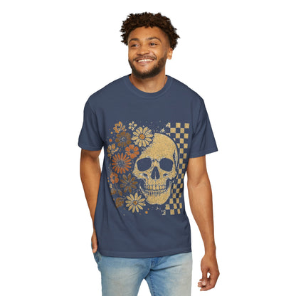 Floral boho skull T-shirt