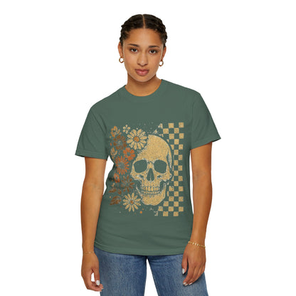 Floral boho skull T-shirt