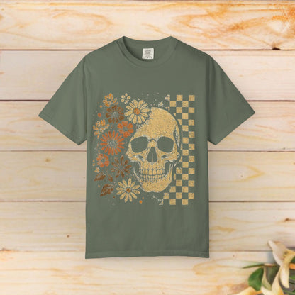 Floral boho skull T-shirt