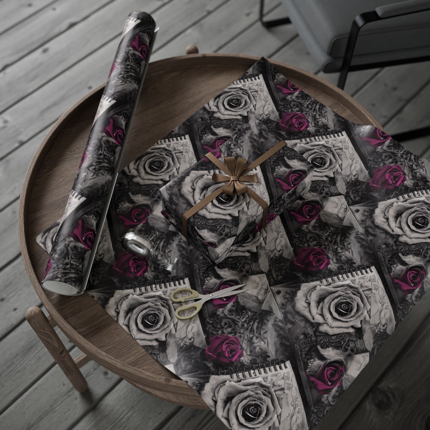 Gothic Skull Wrapping Paper, Unique Gift Wrap, Halloween Decor, Dark Themed Party, Skull Print Gift Wrap, Edgy Wrapping Sheets