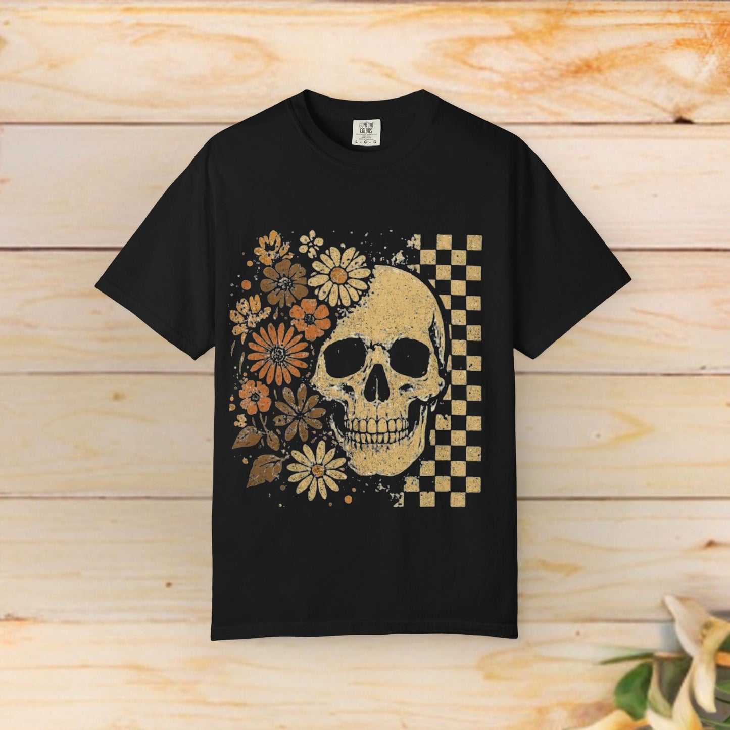 Floral boho skull T-shirt