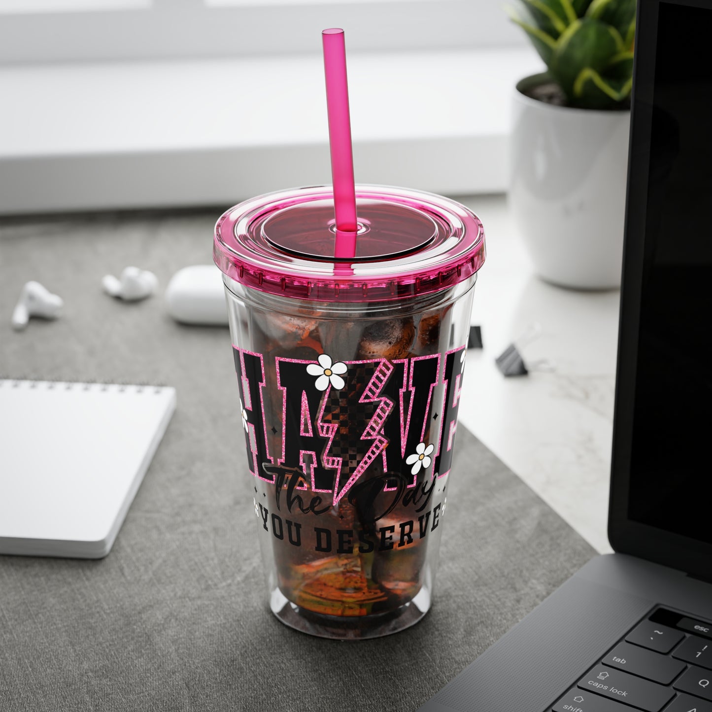 “Have the day you deserve” Tumbler - 16oz Travel Cup, Perfect for Daily Hydration, Inspirational Drinkware, Gift for Friends, Office Use, [...]