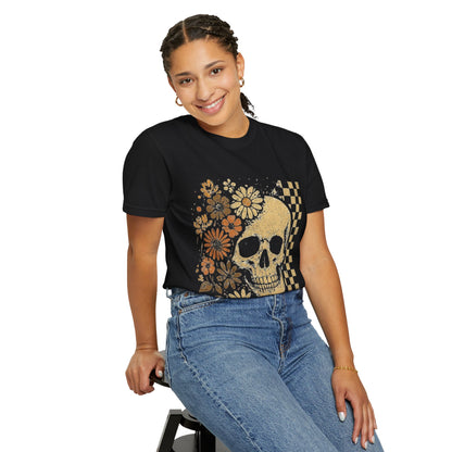 Floral boho skull T-shirt
