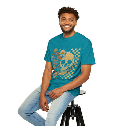Floral boho skull T-shirt
