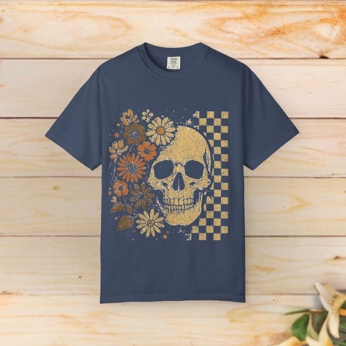 Floral boho skull T-shirt